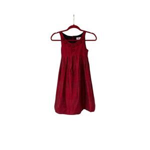 Florence Eiseman Dress Girls Silk Party Size 10 Red Rosette Bodice Sleeveless